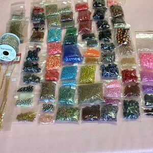 Lot #44 Jewelry Making Crystal, Findings, Coral & Seed Beads by the …